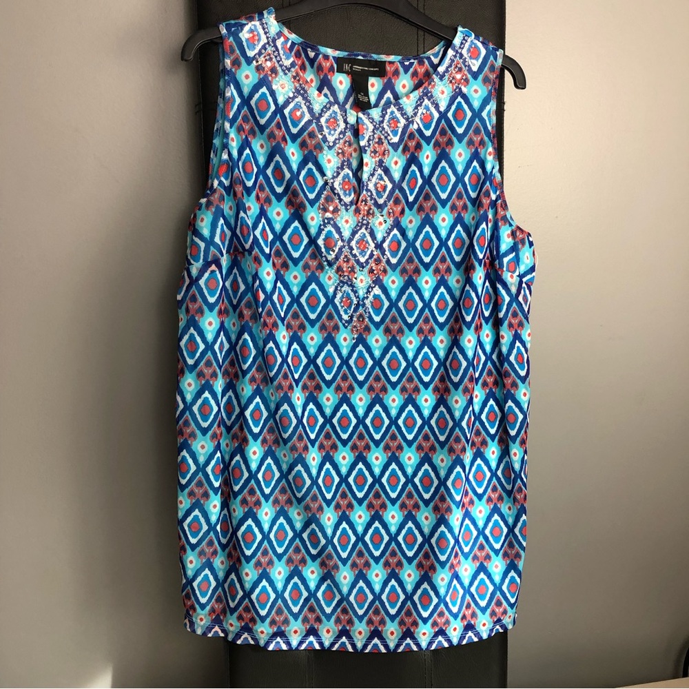 INC Women’s Aztec Sleeveless Casual Tank Top Size 1X